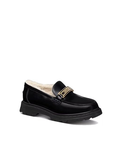 Dior Lederen Loafers in het Black