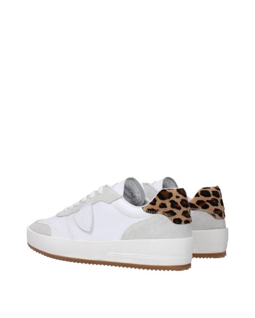 Philippe Model Sneakers netter Mann Leder weiß/Leopard in White für Herren