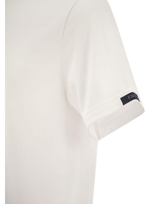 Fay Cotton T -Shirt in White für Herren
