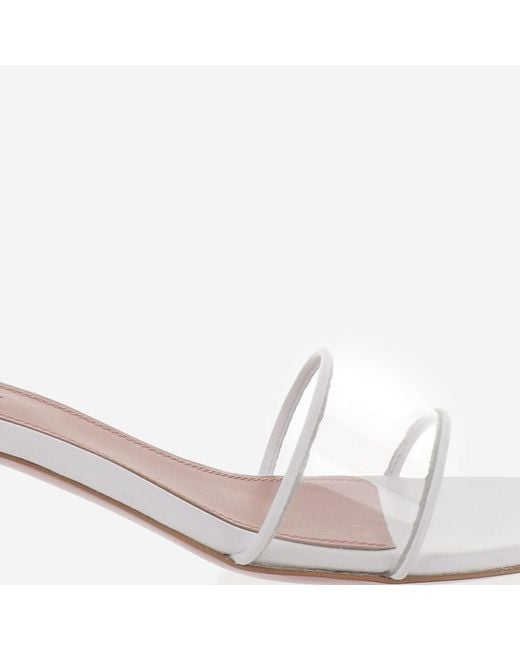 AMINA MUADDI White Sculpted Heel Sandals With Transparent Pvc Strap