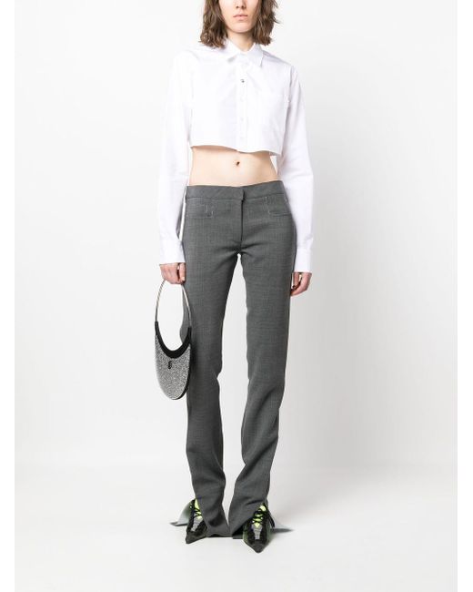 Coperni White Cropped Cotton Shirt