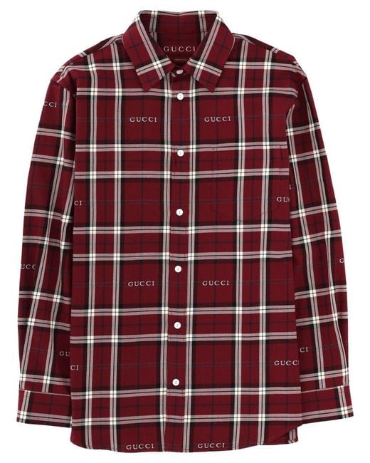 Gucci Red Shirt With Logo for men