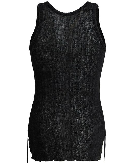 Ann Demeulemeester Black Boris Wrinkled Cropped Tank Top