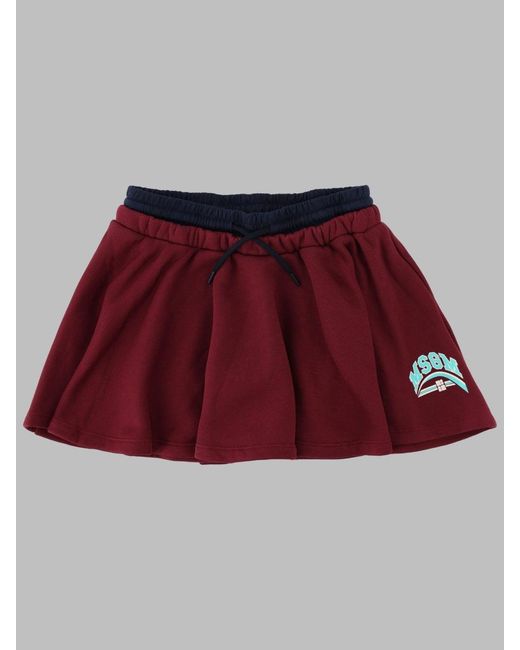 MSGM Blue Skirt With Logo