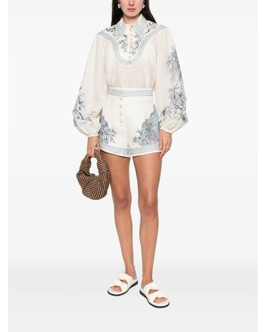 ALÉMAIS White Villa Romantica Corset Short