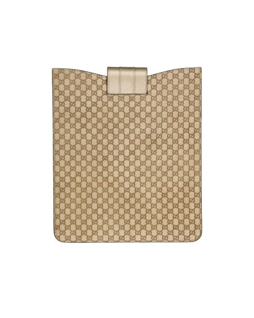 Cubierta del logotipo de iPad Leatter Gucci de hombre de color Metallic