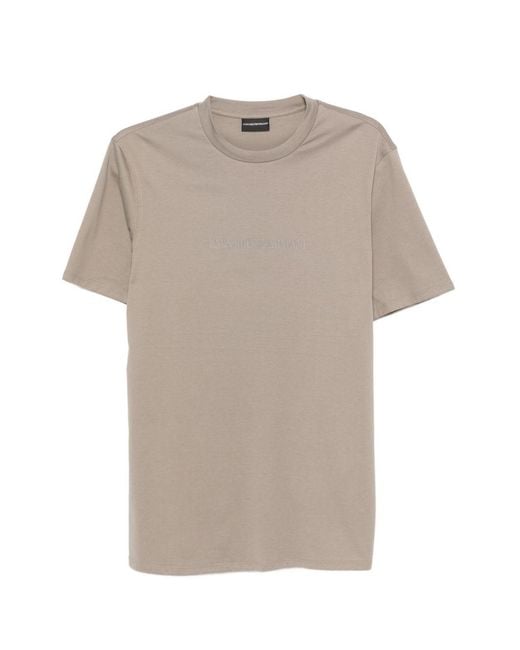 Emporio Armani White Logo Cotton T-Shirt for men