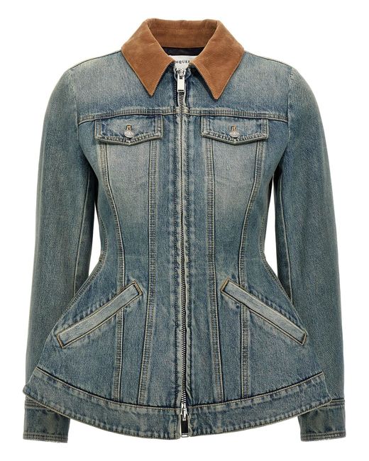McQueen Denim Jas in het Blue