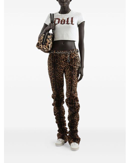 Dolce & Gabbana White Cotton Doll Print