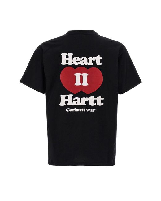Carhartt Black T Shirt S/S Heart Ii Hartt Nera for men