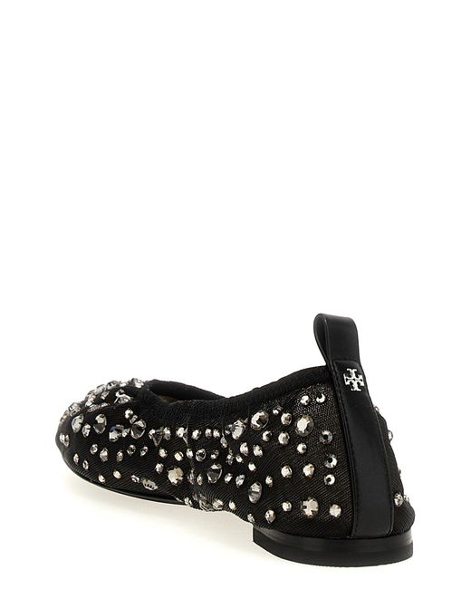 Tory Burch Black 'Crystal' Ballet Flats