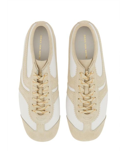 Dries Van Noten White Leather And Suede Sneaker for men