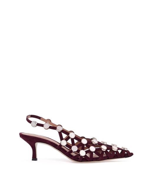 The Attico Purple Das Attico Grid Slingback Décol