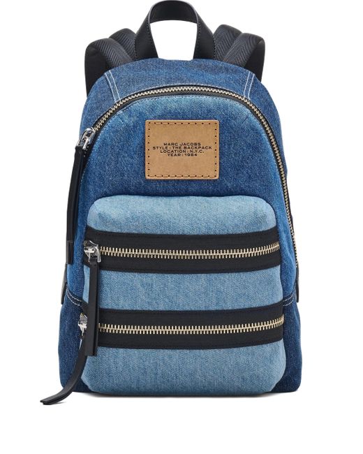 Marc Jacobs Blue Der Biker Colorblock Denim Rucksack