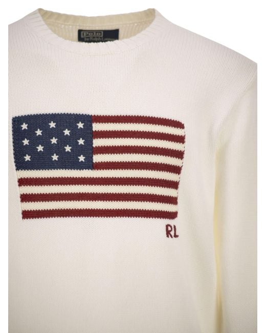 Polo Ralph Lauren White Iconic Flag Shirt for men