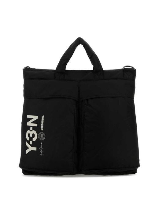 Y-3 Black Fabric Shopping Bag