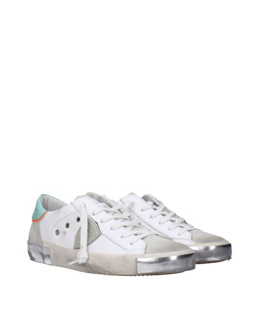 Philippe Model White Leather Sneakers