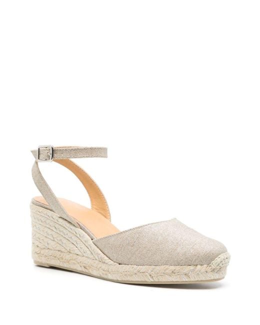 Castaner Natural Round Toe Espadrille Wedges