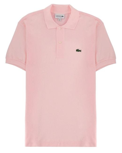 Lacoste Pink Polo With Logo for men