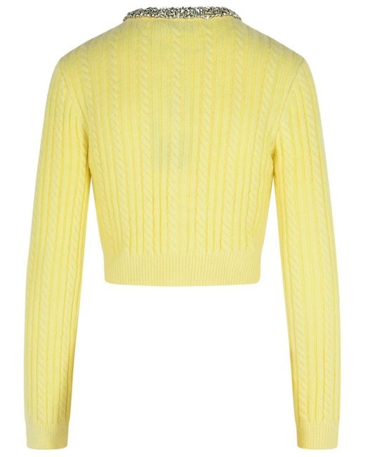 Self-Portrait Yellow Alpaca Blend Cardigan