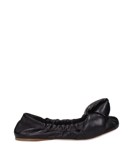 Miu Miu Black Leather Ballet Flat