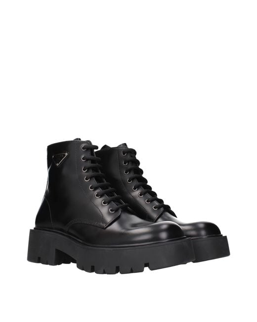 Prada Black Ankle Boots Leather