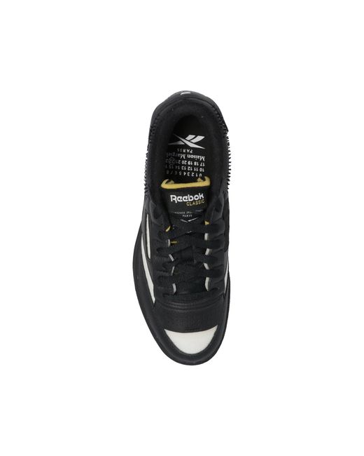 Maison Margiela Black Leather And Fabric Sneakers