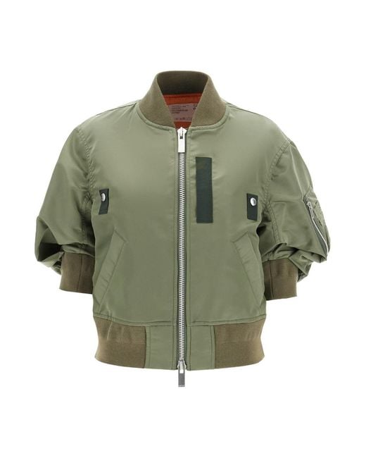 Bombardier à manches courtes Sacai en coloris Green