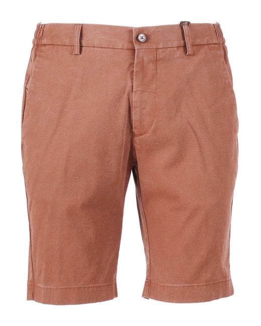 Berwich Red Ber_Muda Elax-Gd Pants Cotton Linen Elastane Bermuda Short for men