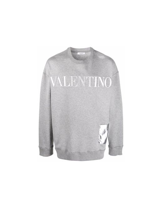Sweat-shirt de logo Valentino pour homme en coloris Gray