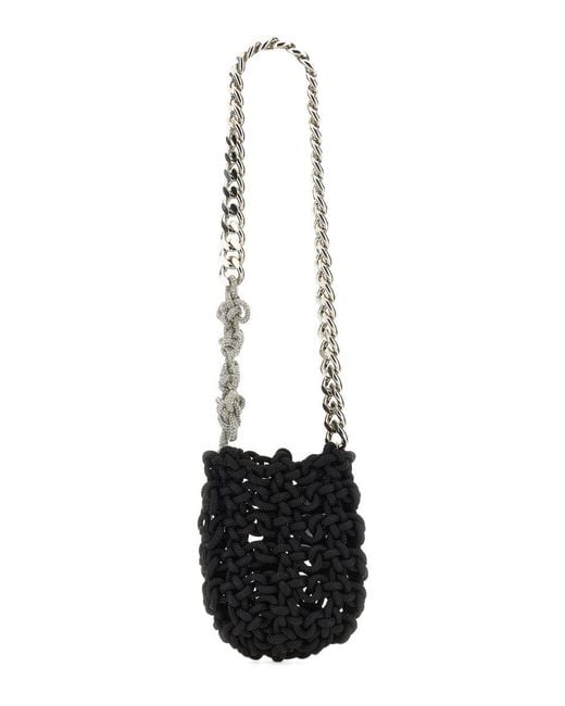 Kara White Knot Shoulder Bag