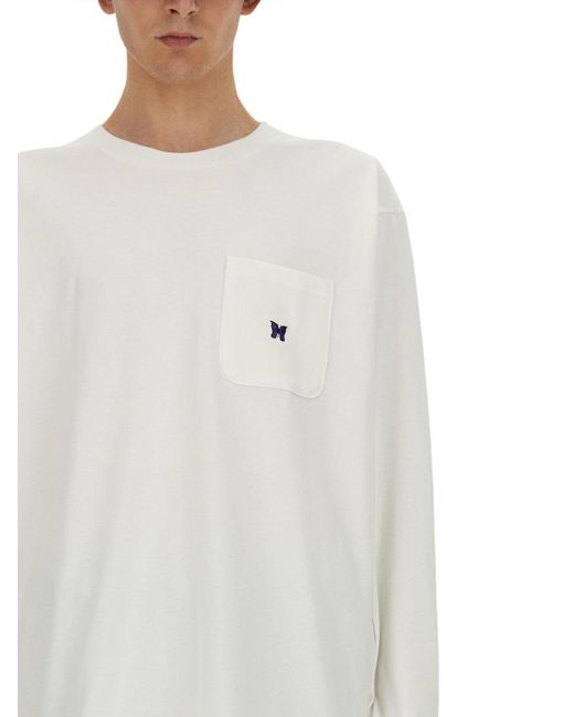Needles Gray T Shirt With Logo