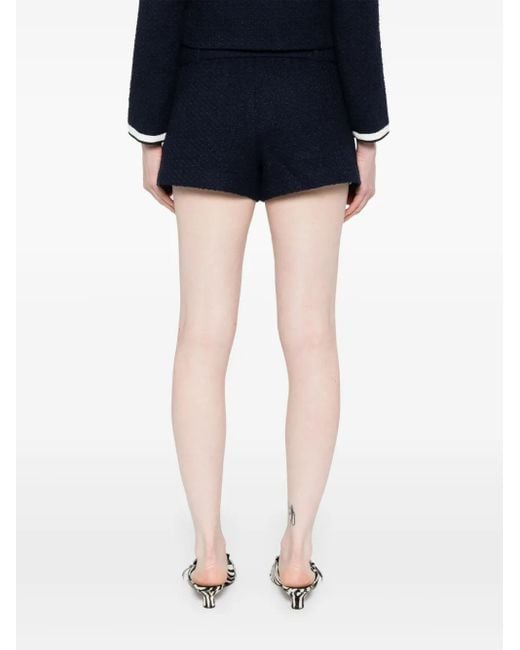 Self-Portrait Blue Bouclé Wool Skort