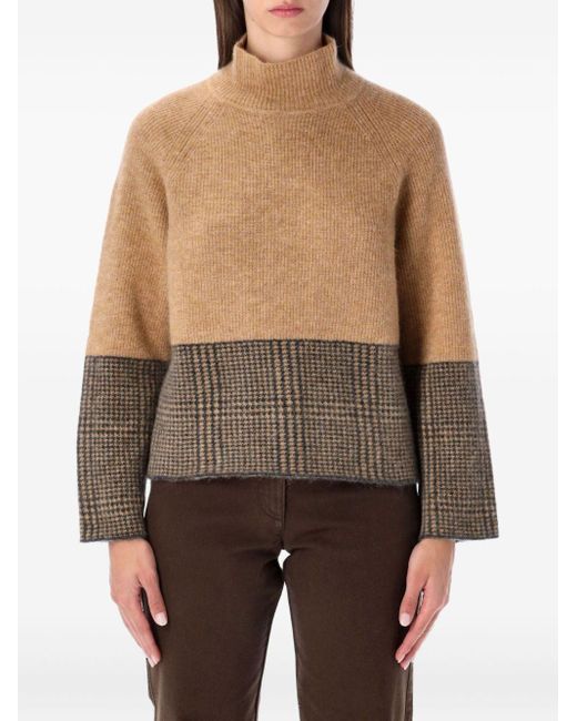 Emporio Armani Brown Wool Blend Turtle-Neck Sweater