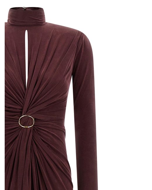 Elisabetta Franchi 'rode Loper' Lange Jurk in het Purple