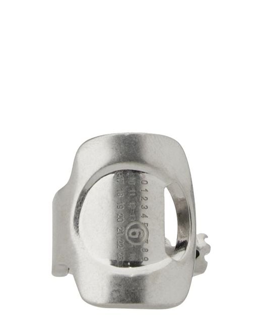 MM6 by Maison Margiela White Logo Ring