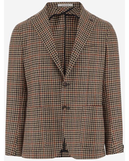 Tagliatore Brown Wool And Cashmere Blend Single Breasted Jacket