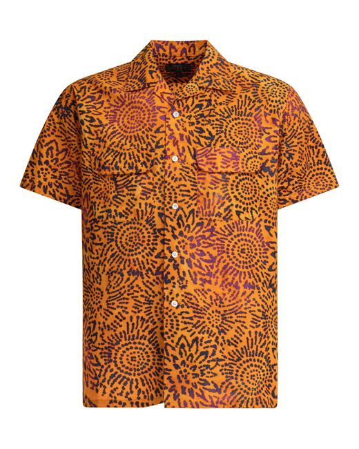 Beams Plus Orange Batik Shirts for men
