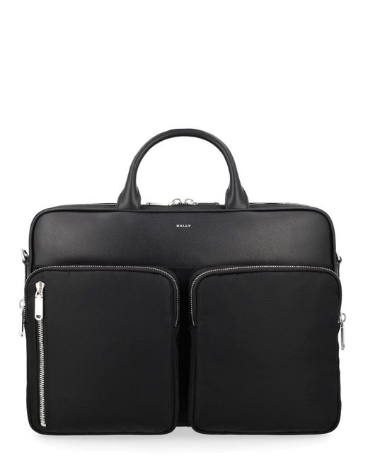 Bally Black Bovine Leather Nylon Polyester Luggage for men