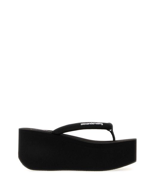 Alexander Wang Black Logo Jenna Sandals