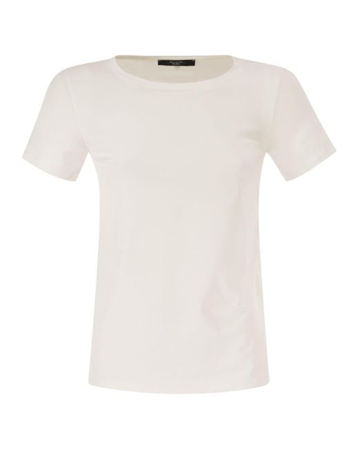 Weekend by Maxmara White Wkdmultib Basic Cotton Jersey T Shirt