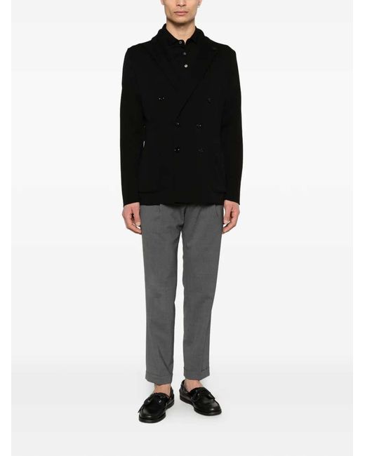 Lardini Black Double-breasted Jacket
