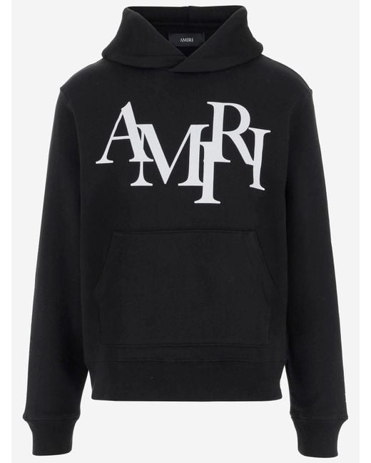 Amiri Cotton Sweatshirt Met Offset -logo in het Black voor heren
