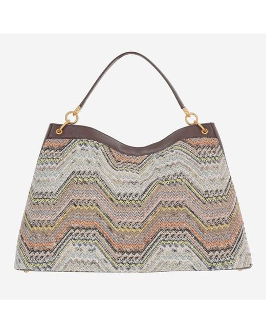 Missoni Gray Chevron Pattern Bag