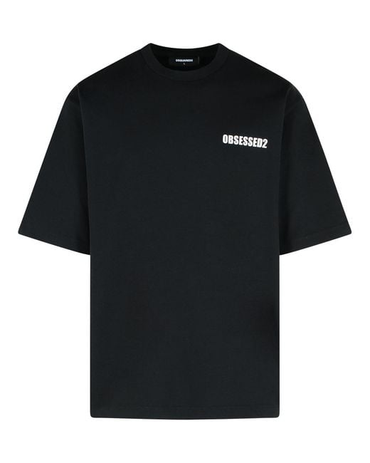 DSquared² Black 'Obsessed' Cotton T Shirt