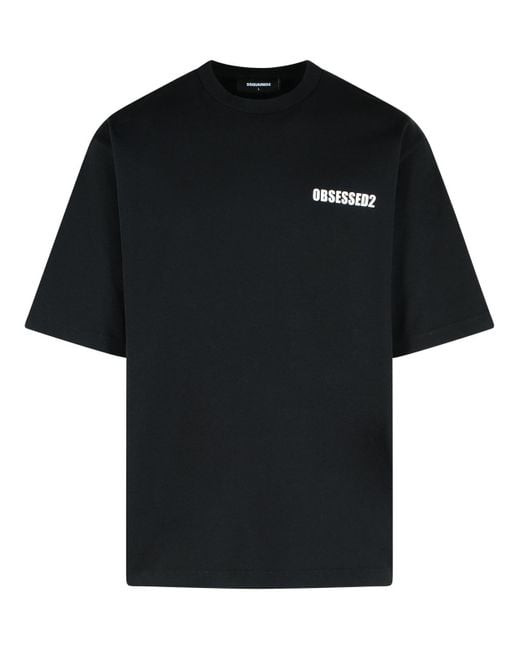 DSquared² Black 'Obsessed' Cotton T Shirt
