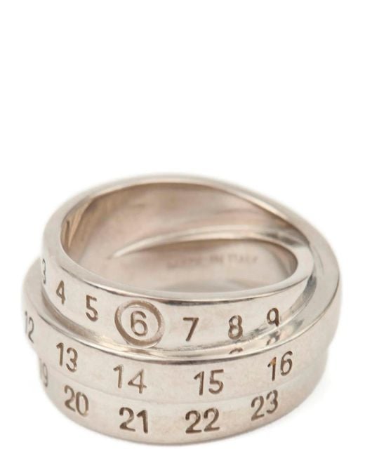 MM6 by Maison Martin Margiela 'triple Logo' Ring in het Natural
