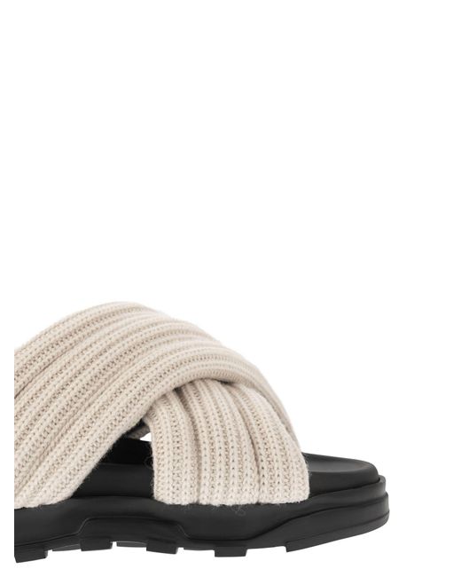 Sandal con bande di lana merino di Fabiana Filippi in White