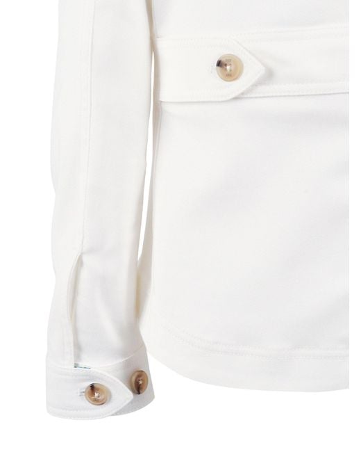 Fay White Shirt Jacket Con Gancio