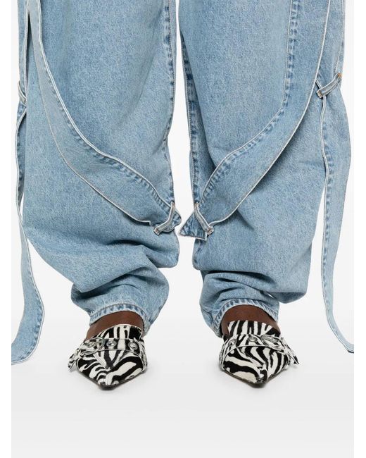 The Attico Blue Oversized Denim Jeans